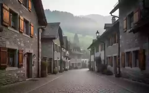 Historische Häuserzeile in einer Luzerner Gemeinde an einem nebligen Morgen. - Foto: über boerse-global.de