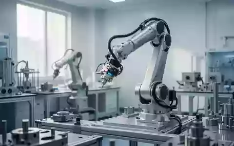 Ein hochpräziser Industrieroboterarm in einer sterilen Laborumgebung. - Foto: über boerse-global.de