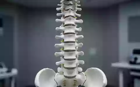 Ein anatomisches Modell der menschlichen Wirbelsäule in einem sterilen, klinischen Umfeld. - Foto: über boerse-global.de