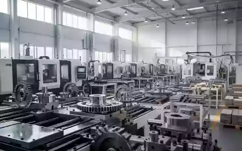 Eine hochmoderne, leere Industriehalle mit Präzisionsmaschinen und metallischen Bauteilen für die automatisierte Fertigung. - Foto: über boerse-global.de