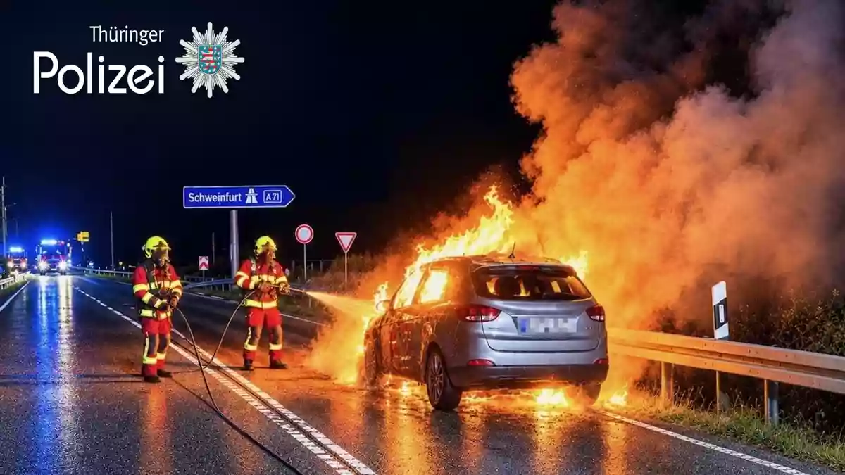 LPI-NDH: Fahrzeug in Brand geraten - Bild: presseportal.de