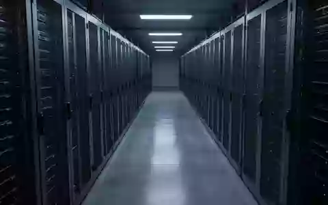 Ein modern beleuchteter Serverraum mit metallischen Rack-Schränken in einer kühlen, technologischen Umgebung. - Foto: über boerse-global.de