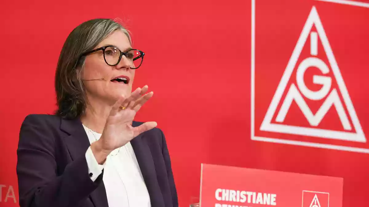 IG-Metall-Chefin Christiane Benner fordert Zusagen für Deutschland. (Archivbild) - Bild: Hannes P Albert/dpa