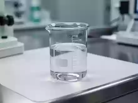 Ein steriler Labortisch mit einem Glasbecher in einer klinischen Umgebung, beleuchtet durch diffuses Licht. - Foto: über boerse-global.de