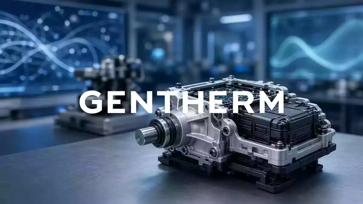 Abstrakte Darstellung moderner Automobil-Technologie und Thermomanagement in einem professionellen industriellen Umfeld. Illustration mit AI erstellt.
