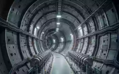 Innenansicht eines kreisförmigen Teilchenbeschleunigertunnels mit komplexer technischer Infrastruktur. - Foto: über boerse-global.de