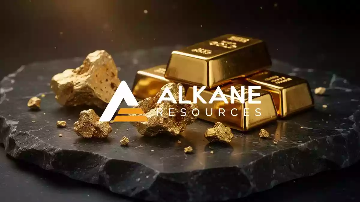 Glänzende Goldbarren und Goldnuggets auf einem dunklen Hintergrund, die den Wertanstieg von Gold unterstreichen. Illustration mit AI erstellt.