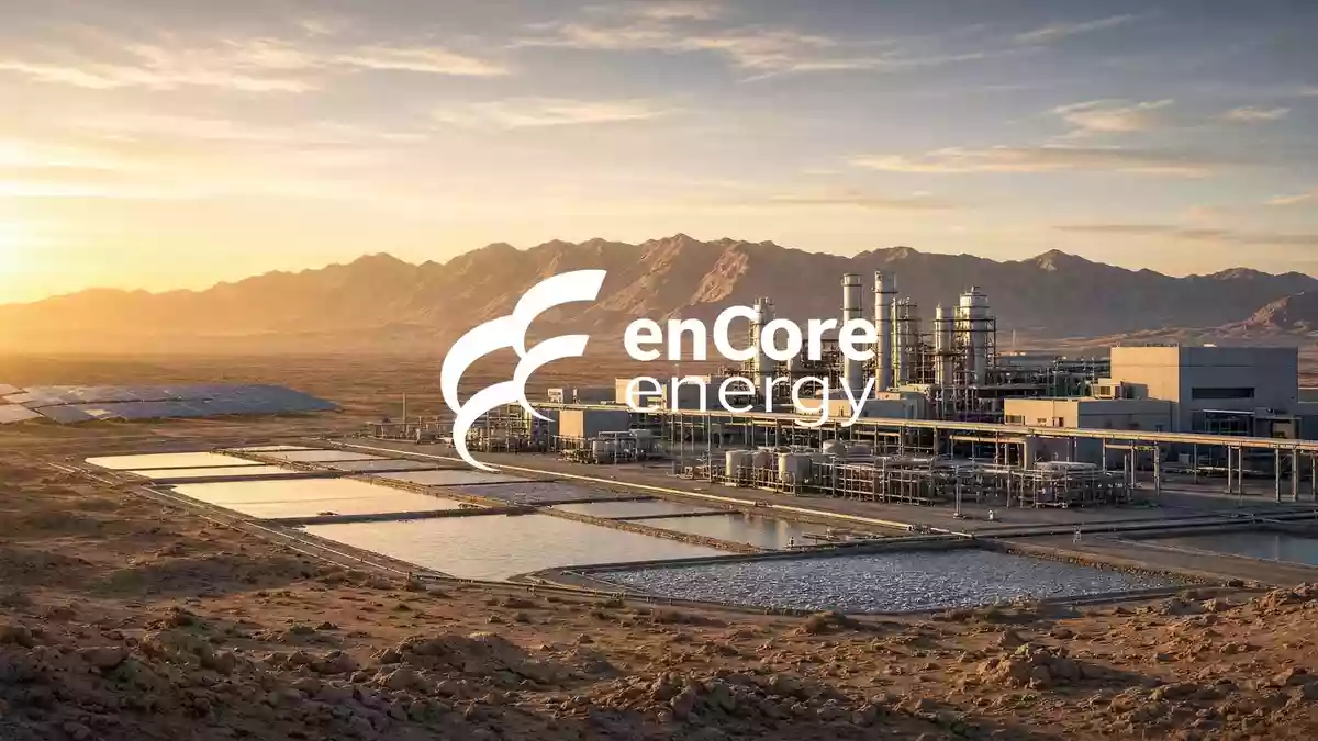Moderne Industrieanlage in einer Wüstenlandschaft bei Sonnenuntergang als Symbol für Energieinfrastruktur. Illustration mit AI erstellt.