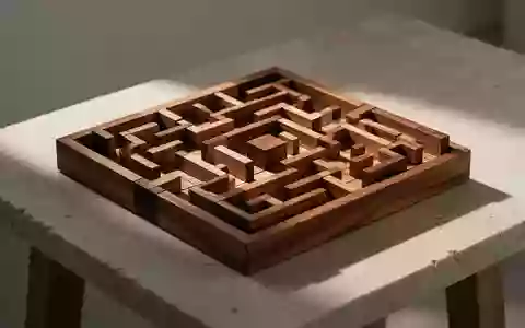 Ein hölzernes Labyrinth-Puzzle auf einem Steintisch als Symbol für Mustererkennung und komplexe Entscheidungsfindung. - Foto: über boerse-global.de