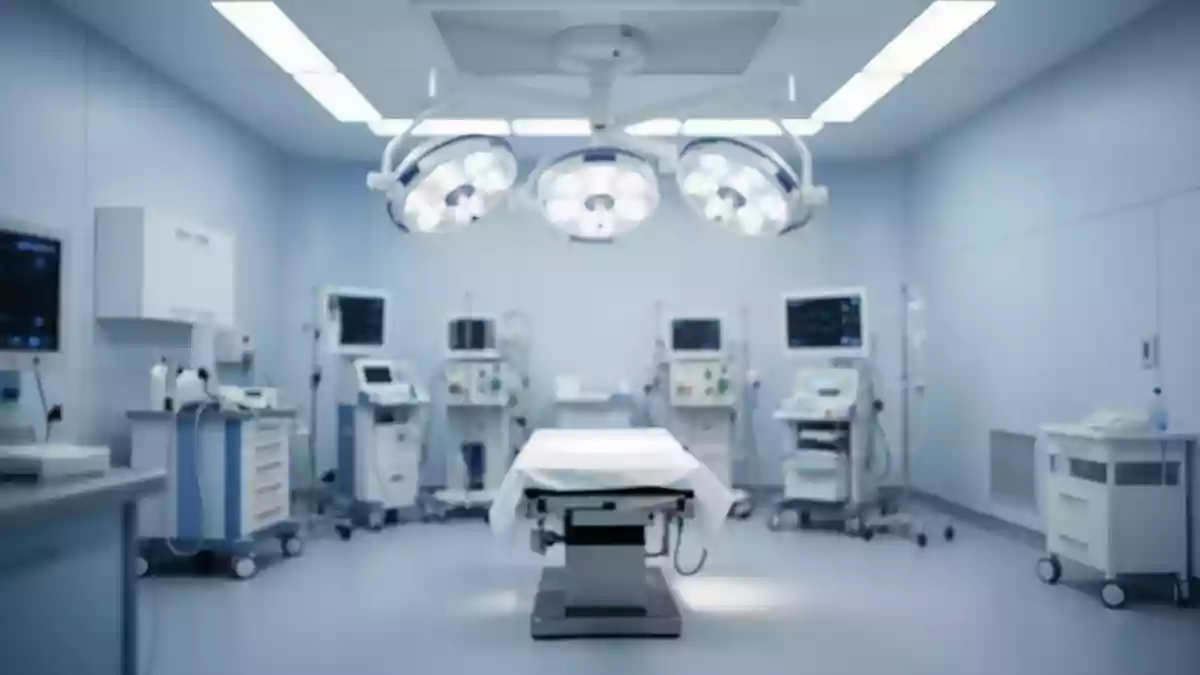 Ein steriler, modern ausgestatteter medizinischer Behandlungsraum in einer Klinik mit sanfter Beleuchtung. Illustration mit AI erstellt.