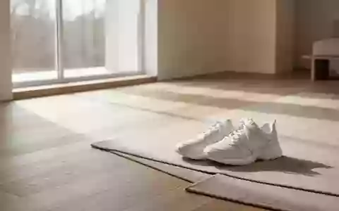 Ein minimalistischer, sonnendurchfluteter Raum mit einem Paar Sportschuhe auf einem Teppichboden. - Foto: über boerse-global.de