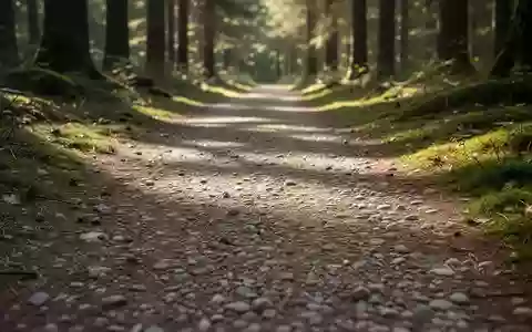 Ein naturbelassener Waldweg mit Kies und Moos als Symbol für gelenkschonende Bewegung und Prävention von Kniebeschwerden. - Foto: über boerse-global.de