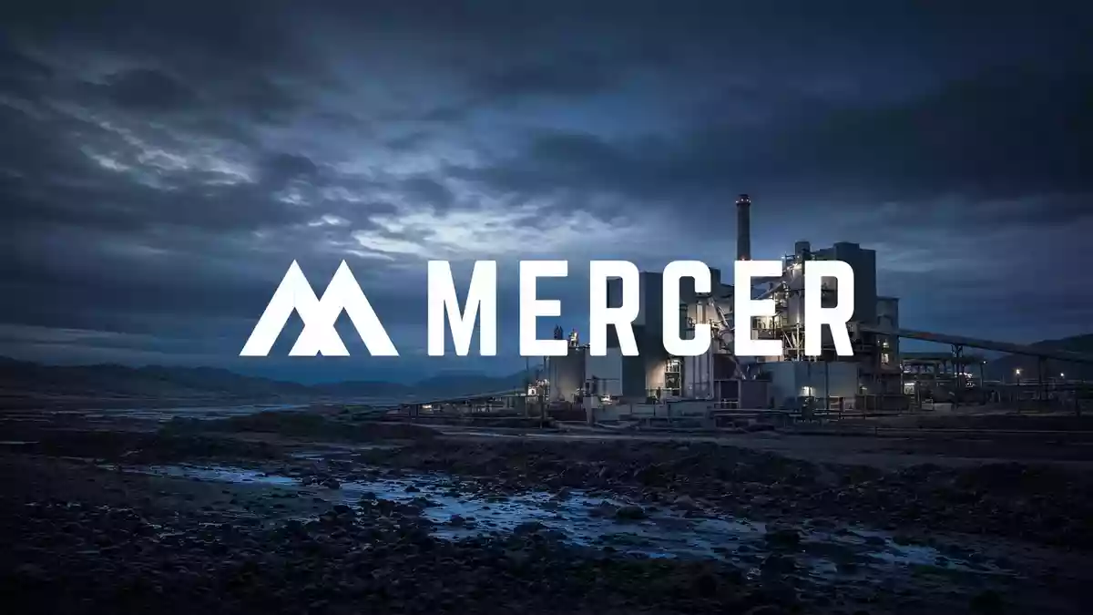 Moderne Industrieanlage in einer düsteren, atmosphärischen Dämmerung als Symbol für den Industriesektor. Illustration mit AI erstellt.