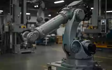 Industrielle Fertigungsanlage mit einem massiven Roboterarm in einer modernen Werkshalle. - Foto: über boerse-global.de