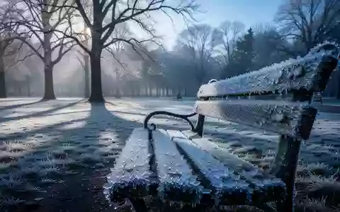 Verschneite, frostige Parklandschaft bei tiefstehender Morgensonne im Winter mit gefrorenen Oberflächen. - Foto: über boerse-global.de