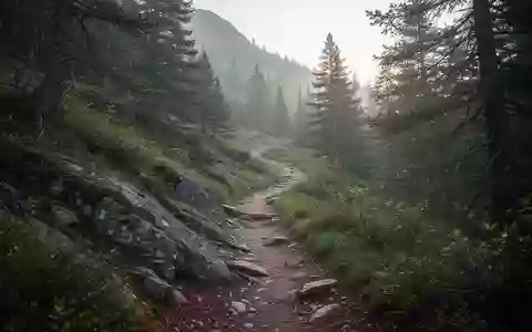 Ein steil ansteigender Waldpfad in einer Berglandschaft im weichen Licht des frühen Morgens. - Foto: über boerse-global.de