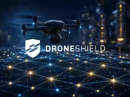 Hochmoderne Überwachungsdrohne über einem digitalen Datennetzwerk als Symbol für sicherheitsrelevante Abonnementservices - Foto: über boerse-global.de