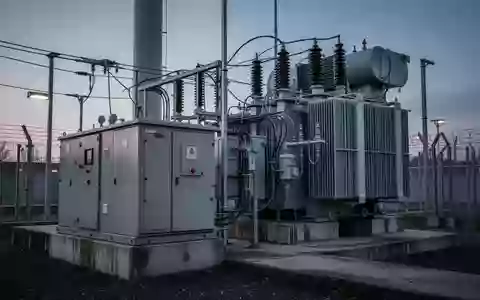 Industrielle Transformatorenstation in einer sterilen Umgebung bei Dämmerung zur Symbolisierung kritischer Infrastruktur. - Foto: über boerse-global.de
