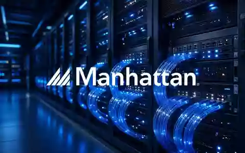 Abstrakte Darstellung einer modernen Cloud-Infrastruktur mit leuchtenden Glasfaserkabeln in einem Rechenzentrum. - Foto: über boerse-global.de