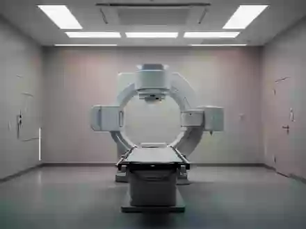 Ein klinischer Behandlungsraum für Strahlentherapie mit einem modernen Linearbeschleuniger in einer ruhigen, sterilen Umgebung. - Foto: über boerse-global.de
