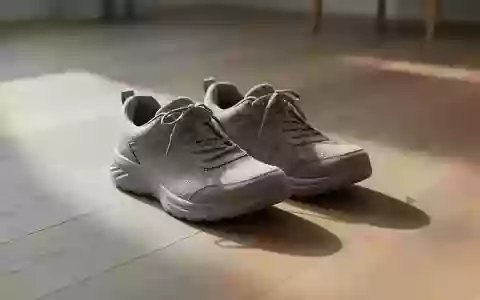 Ein Paar bequeme Laufschuhe steht auf einem hellen Holzboden in einem lichtdurchfluteten Raum. - Foto: über boerse-global.de