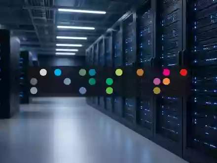 Modernes Rechenzentrum mit leuchtenden Server-Racks in einer professionellen, technologischen Umgebung. - Foto: über boerse-global.de