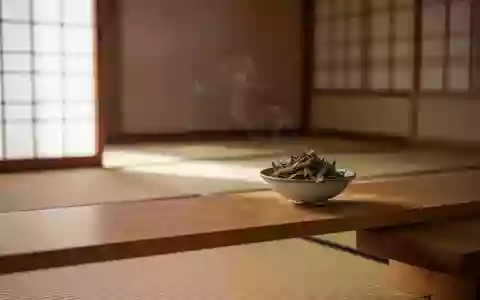 Ein minimalistischer Behandlungsraum mit einer Schale aus getrockneten Beifußblättern für die Moxibustion. - Foto: über boerse-global.de