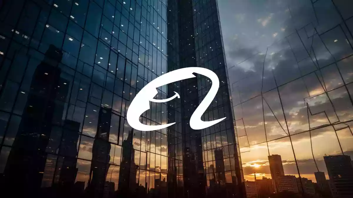 Moderne Glasfassade eines Bürogebäudes in der Abenddämmerung als Symbol für rechtliche Unsicherheit im Finanzsektor Illustration mit AI erstellt.