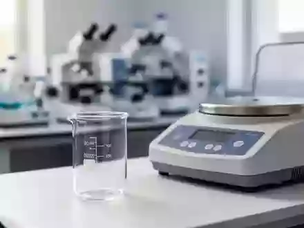 Ein steriler Labortisch mit Glasgefäßen und medizinischen Forschungsgeräten in einer klinischen Umgebung. - Foto: über boerse-global.de