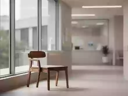 Ein ruhiger, minimalistischer Raum in einer medizinischen Einrichtung mit sanftem Tageslicht und einem einzelnen Holzstuhl. - Foto: über boerse-global.de