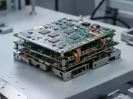 Nahaufnahme von unbestückten Leiterplatten und elektronischen Bauteilen auf einer Werkbank als Symbol für Hardware-Recycling. - Foto: über boerse-global.de