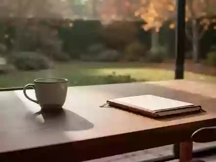 Ein minimalistischer, aufgeräumter Arbeitsplatz mit einer Kaffeetasse und einem geschlossenen Notizbuch in natürlichem Tageslicht. - Foto: über boerse-global.de