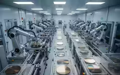 Moderne Reinraum-Umgebung in einer Halbleiter-Fertigungsanlage mit automatisierten Wafer-Transportsystemen. - Foto: über boerse-global.de