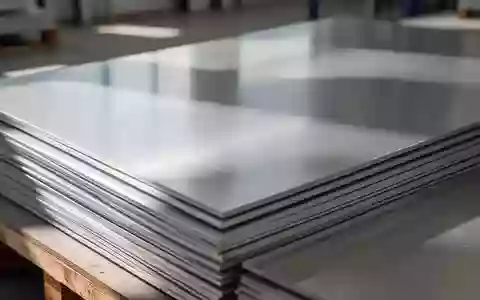 Nahaufnahme von gebürsteten, recycelten Aluminiumplatten in einer minimalistischen Werkstatt. - Foto: über boerse-global.de