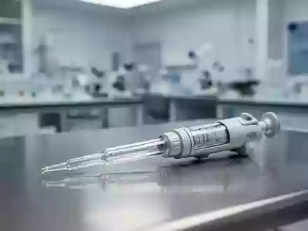 Eine hochauflösende Nahaufnahme einer wissenschaftlichen Mikropipette auf einer sterilen Laboroberfläche. - Foto: über boerse-global.de