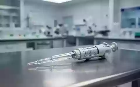 Eine hochauflösende Nahaufnahme einer wissenschaftlichen Mikropipette auf einer sterilen Laboroberfläche. - Foto: über boerse-global.de