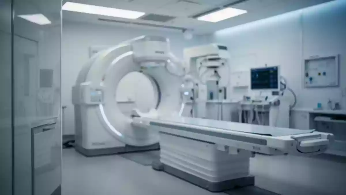 Ein steriler, modern ausgestatteter klinischer Untersuchungsraum mit medizinischen Geräten in einer ruhigen, professionellen Umgebung. Illustration mit AI erstellt.