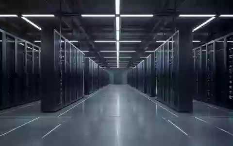 Moderne, weitläufige Rechenzentrumshalle mit dunklen Server-Racks in einer sterilen, industriellen Umgebung. - Foto: über boerse-global.de