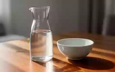 Ein minimalistisches Glasgefäß und eine leere Schale auf einer Holzoberfläche in einem hellen, ruhigen Raum. - Foto: über boerse-global.de