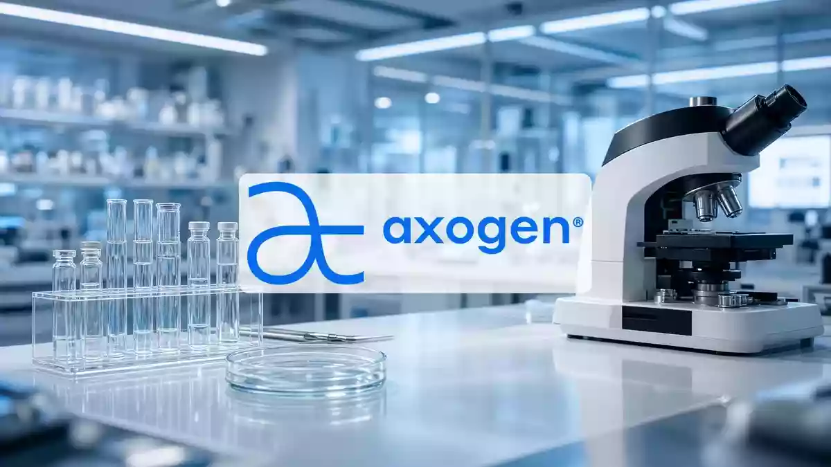 Abstrakte Darstellung eines modernen biotechnologischen Labors mit Fokus auf Innovation und positive Marktentwicklung. Illustration mit AI erstellt.