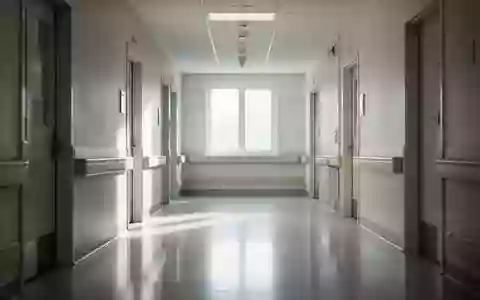 Ein heller, minimalistischer Krankenhausflur mit natürlichem Lichteinfall und reflektierenden Bodenflächen. - Foto: über boerse-global.de
