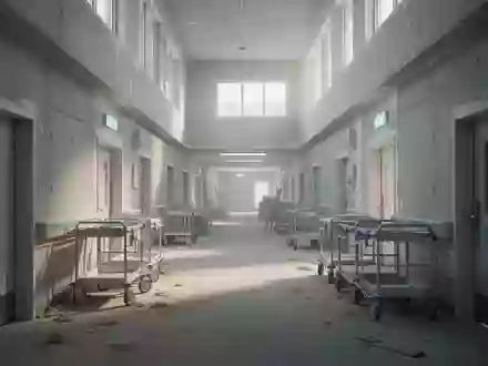 Ein leerer, in Umbau befindlicher Flur in einem Krankenhaus mit freiliegenden Betonwänden und einfallendem Tageslicht. - Foto: über boerse-global.de