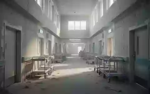 Ein leerer, in Umbau befindlicher Flur in einem Krankenhaus mit freiliegenden Betonwänden und einfallendem Tageslicht. - Foto: über boerse-global.de