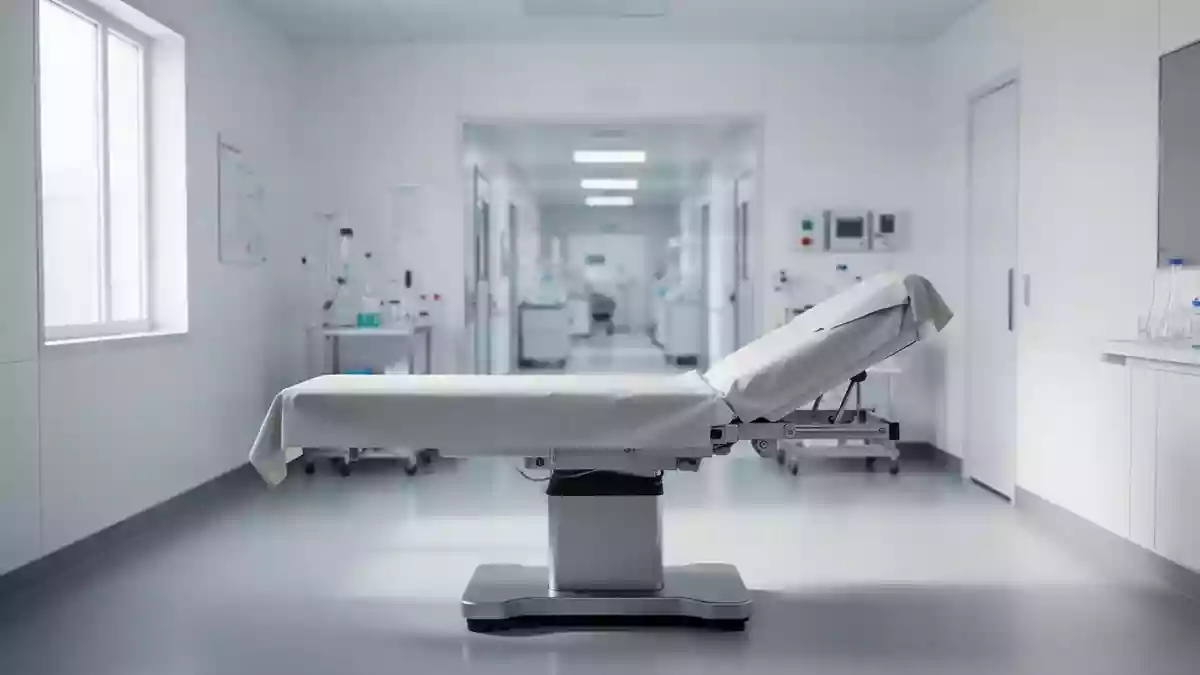 Ein steriler, modern eingerichteter Untersuchungsraum in einer medizinischen Forschungseinrichtung. Illustration mit AI erstellt.