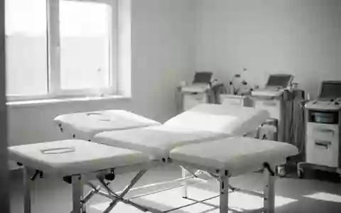 Ein heller, minimalistischer Behandlungsraum in einer orthopädischen Praxis mit einer leeren Therapieliege. - Foto: über boerse-global.de