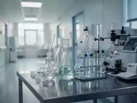 Ein klinisches Labor mit medizinischen Analysegeräten und Glasbehältern in einer sterilen, hellen Umgebung. - Foto: über boerse-global.de