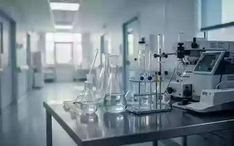 Ein klinisches Labor mit medizinischen Analysegeräten und Glasbehältern in einer sterilen, hellen Umgebung. - Foto: über boerse-global.de