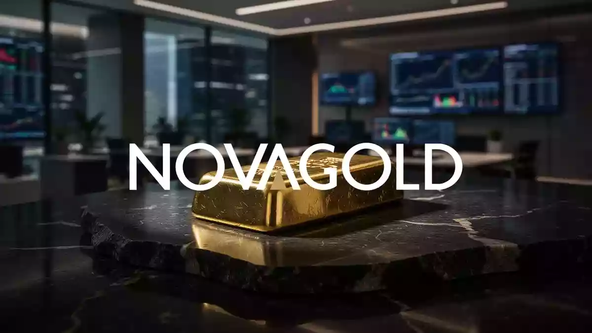 Goldbarren auf dunkler, glänzender Oberfläche in einer professionellen, atmosphärischen Finanzumgebung. Illustration mit AI erstellt.