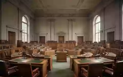 Leerer Plenarsaal eines Landtags mit hölzernen Sitzreihen und historischer Architektur bei natürlichem Lichteinfall. - Foto: über boerse-global.de