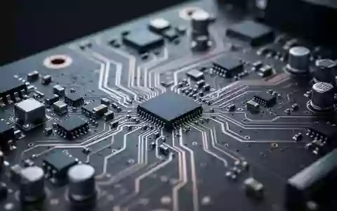 Nahaufnahme einer modernen Hauptplatine mit komplexen Leiterbahnen und elektronischen Bauteilen in einer industriellen Umgebung. - Foto: über boerse-global.de
